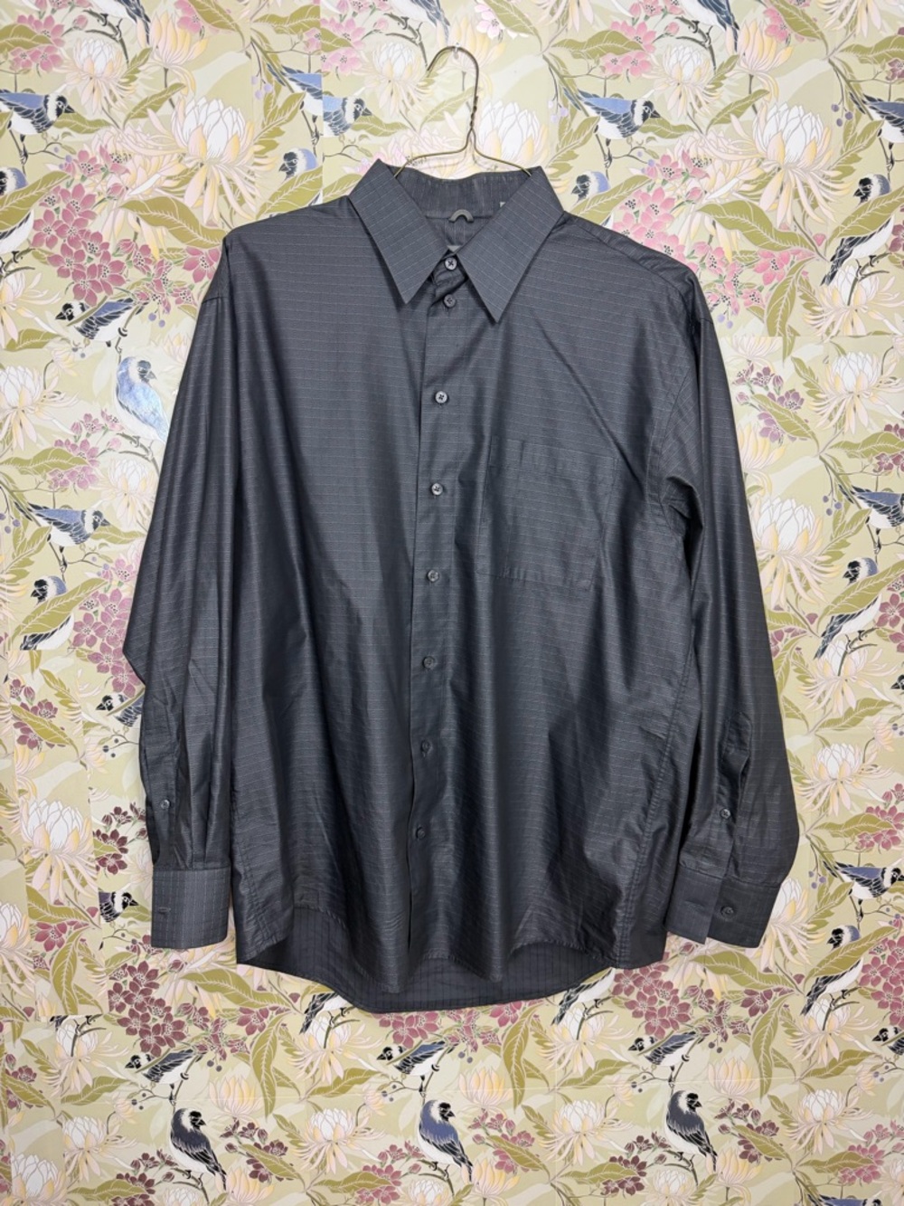 Kenneth Cole Men's Charcoal Grey Long-Sleeve Dress Shirt